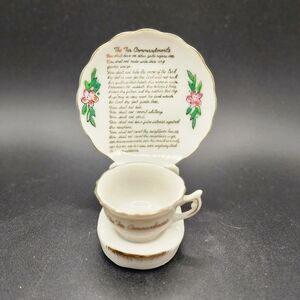 Vintage "Ten Commandments" Mini Cup and Saucer